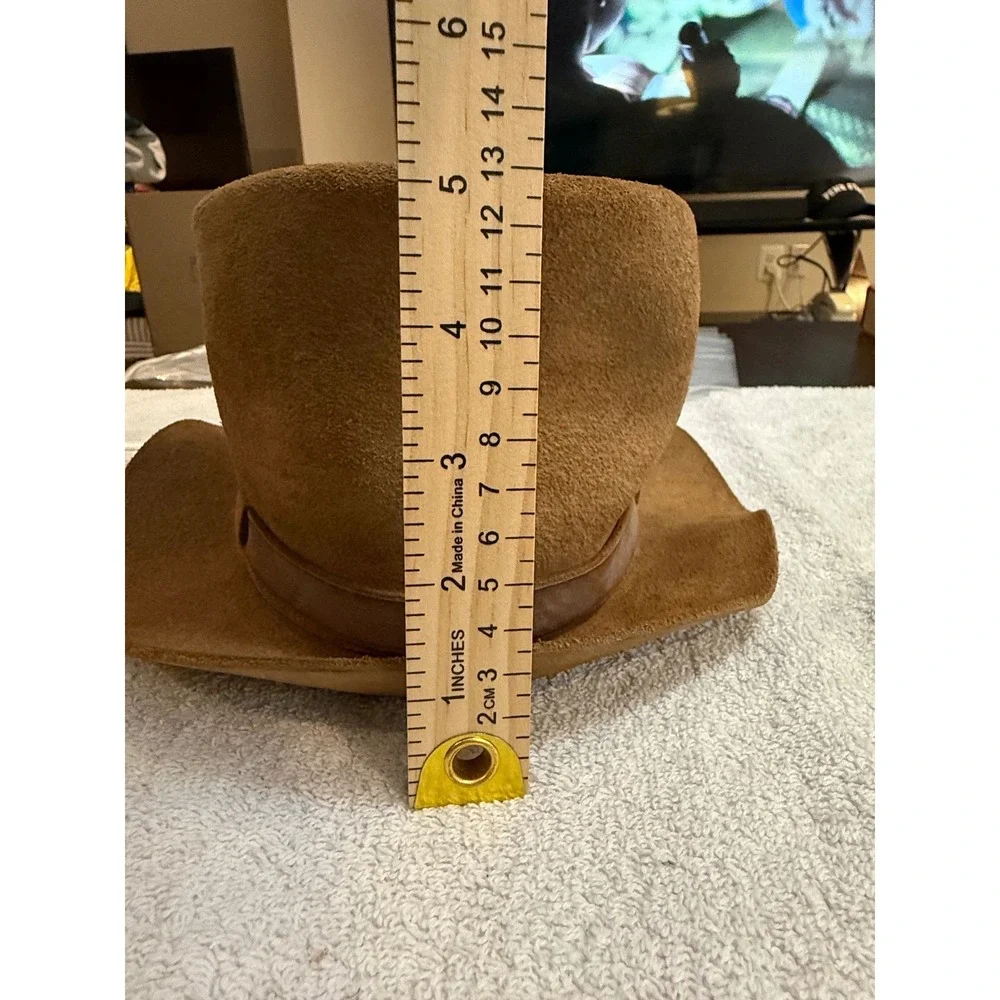 Kreeger & Son Ltd Vintage Brown Suede Leather Hat Bernhard Gunther Winfield M